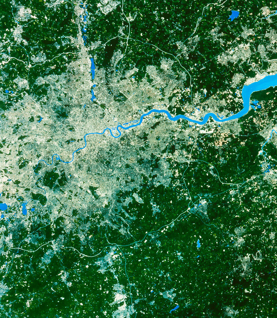 SPOT satellite image of the city of London