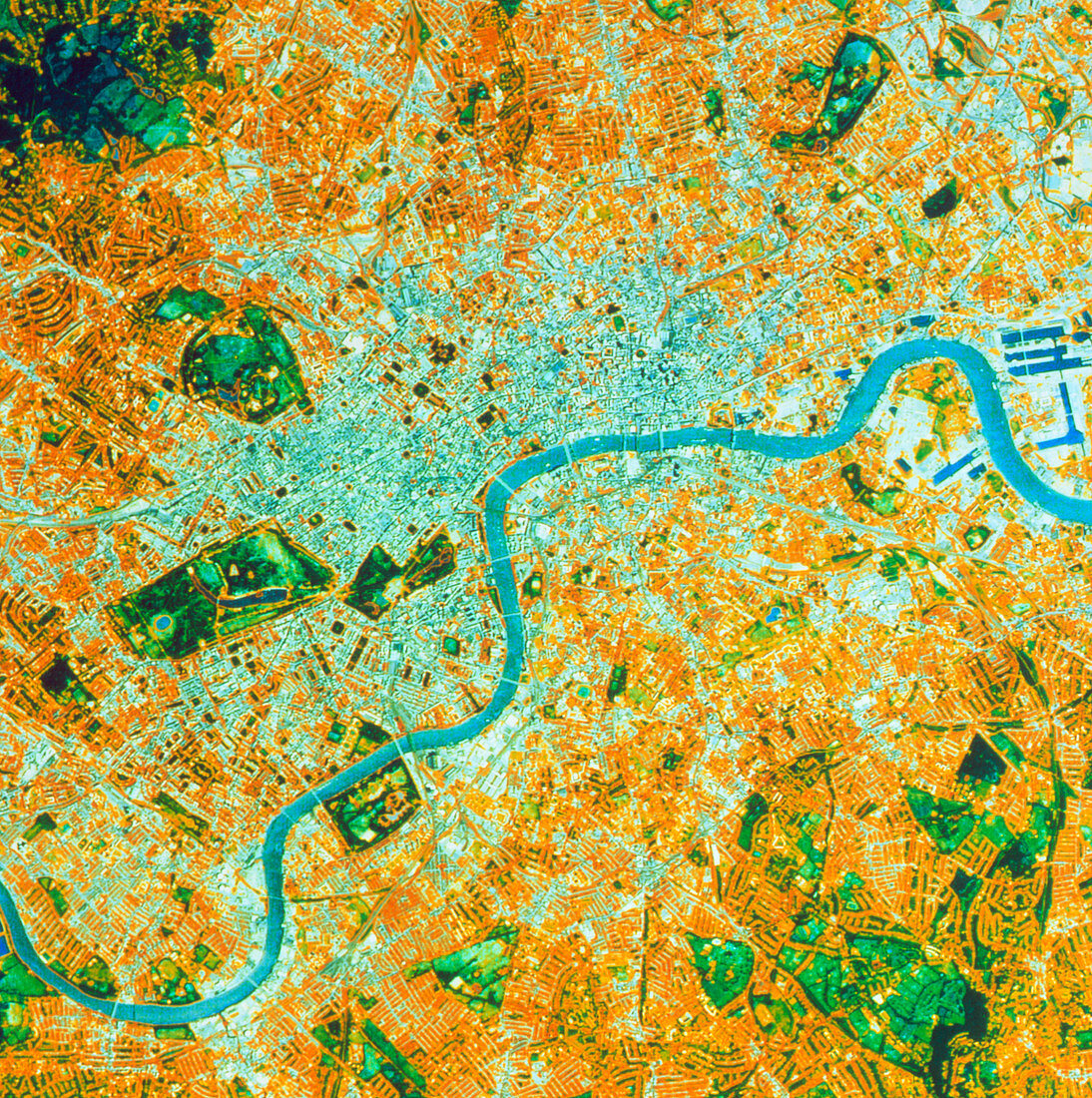Landsat TM image of central London,England