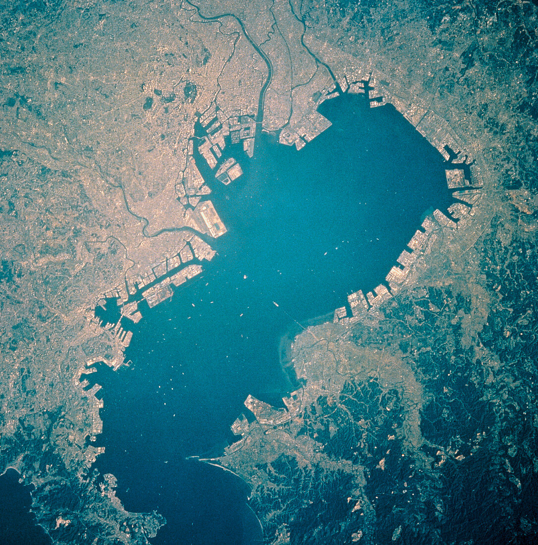 Tokyo and Tokyo Bay from space,STS-58