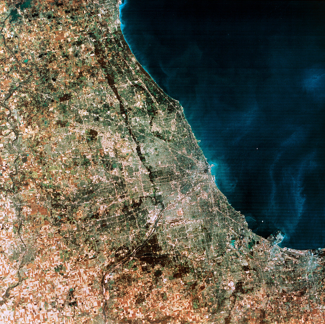 Landsat satellite image of Chicago,USA