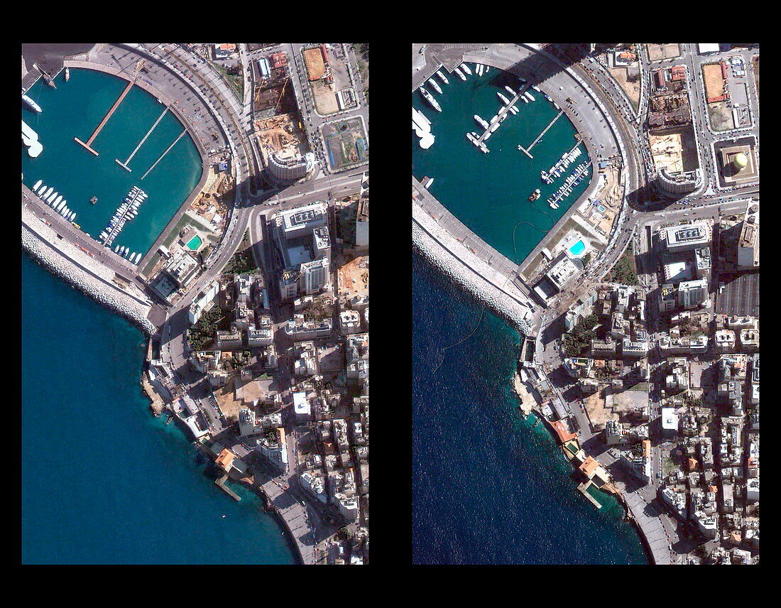 West Beirut before and after explosion