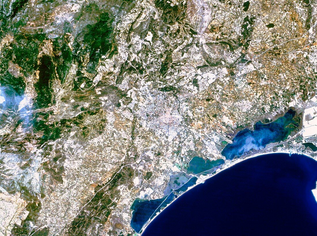 True-colour satellite image of Montpellier,France