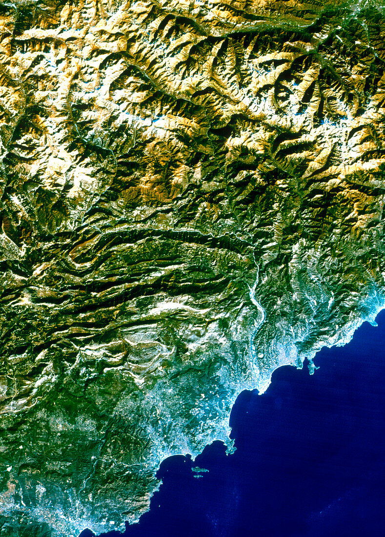 True-colour satellite image of Nice,France