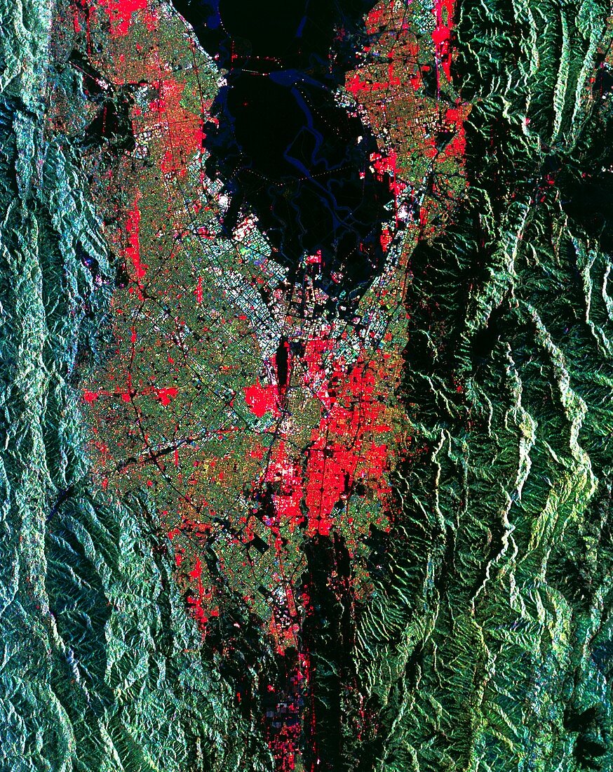Coloured radar image of San Jose,California