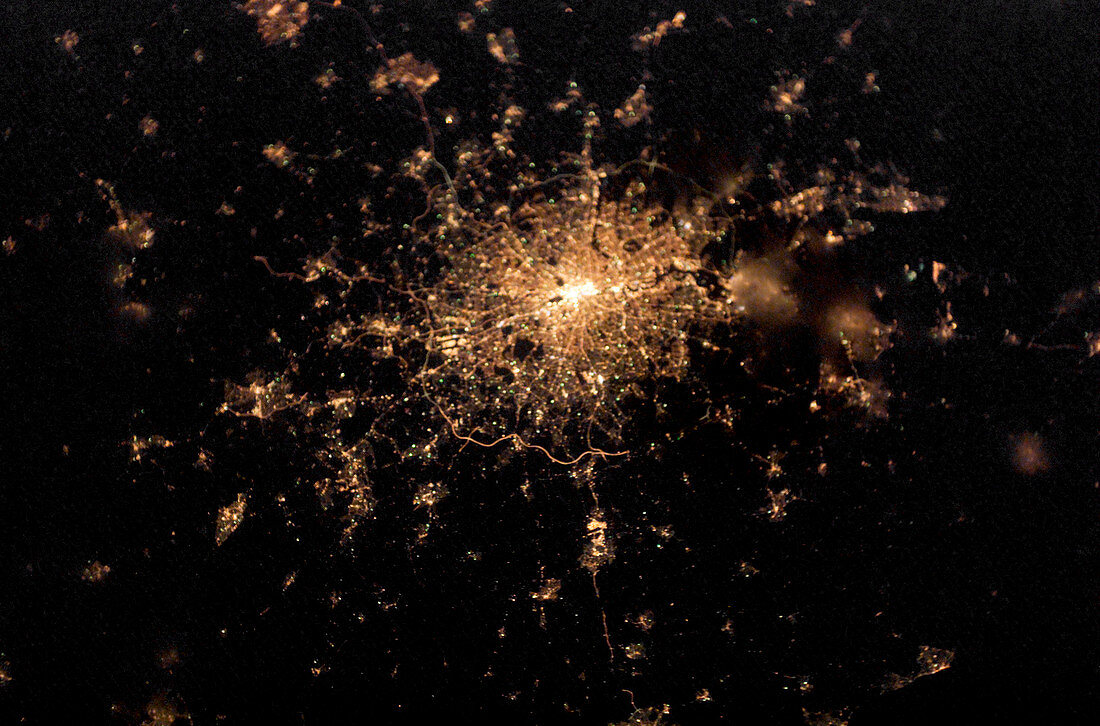 London at night,from space