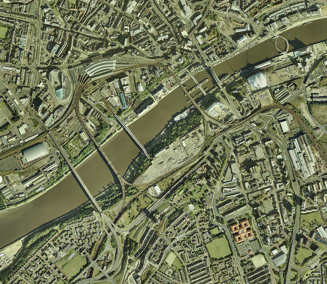 Newcastle upon Tyne,UK,aerial image
