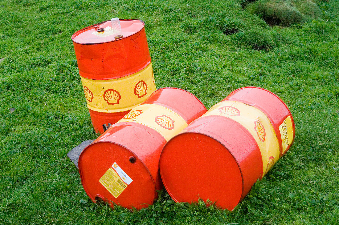 Dumped petrol barrels