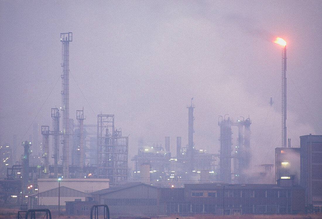 ICI chemical plant in smog