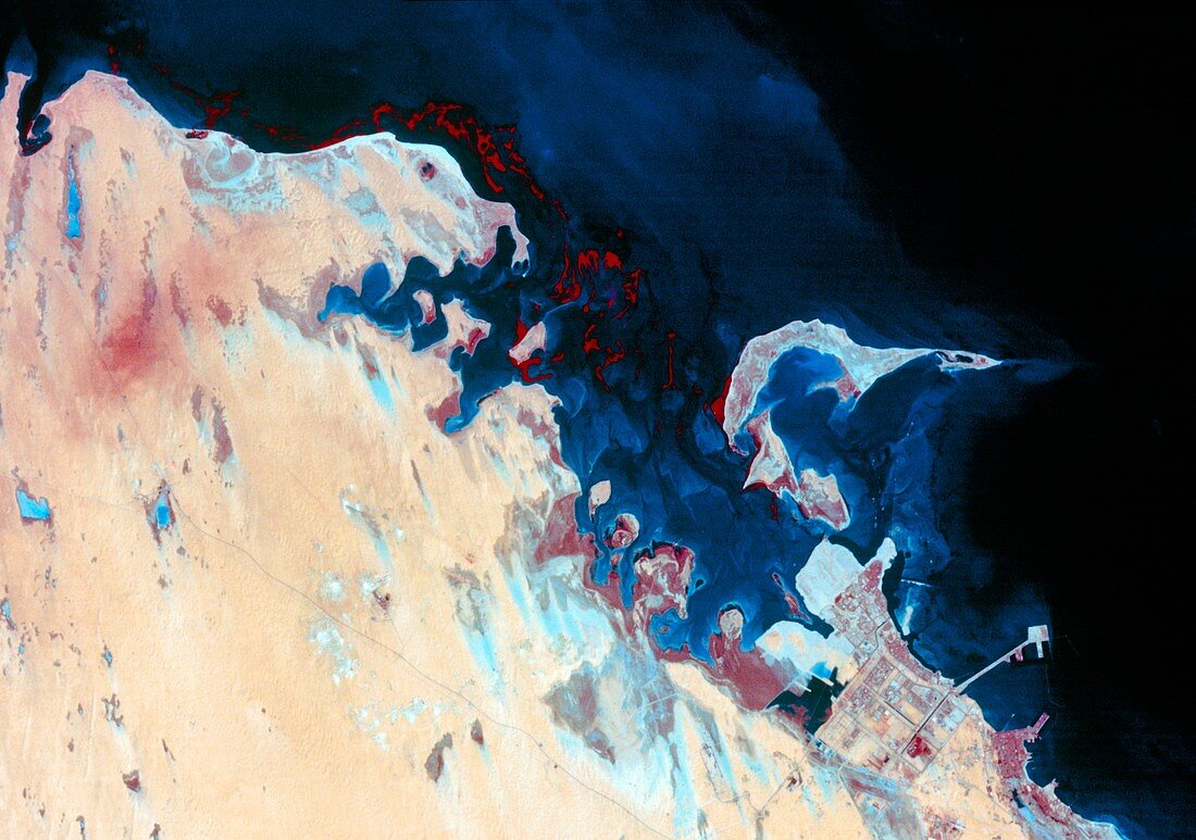 Oil slick in Persian Gulf,16 February 1991