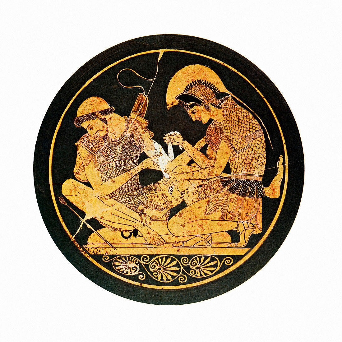Achilles binding Patroclus' wound