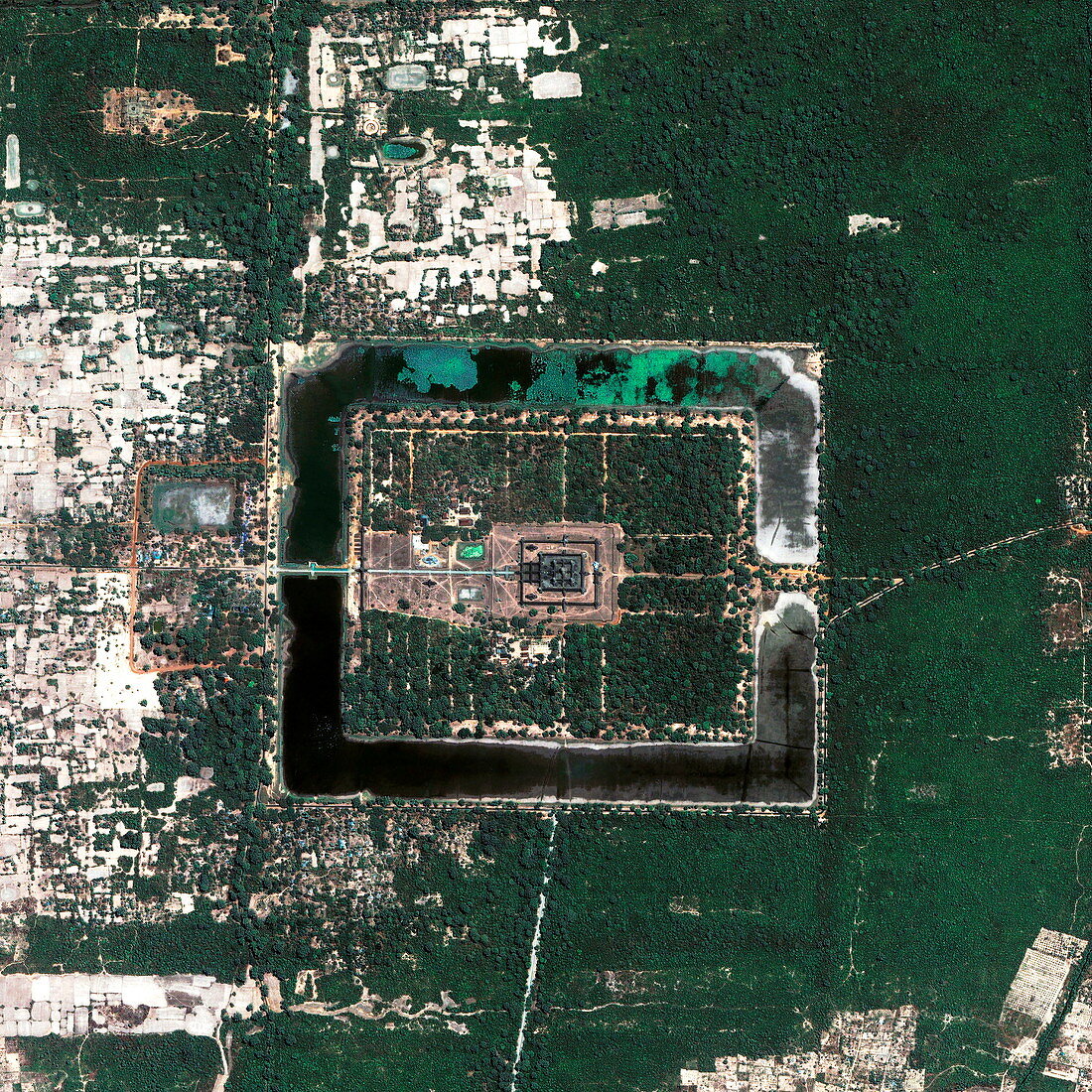 Angkor Wat temple,satellite photo