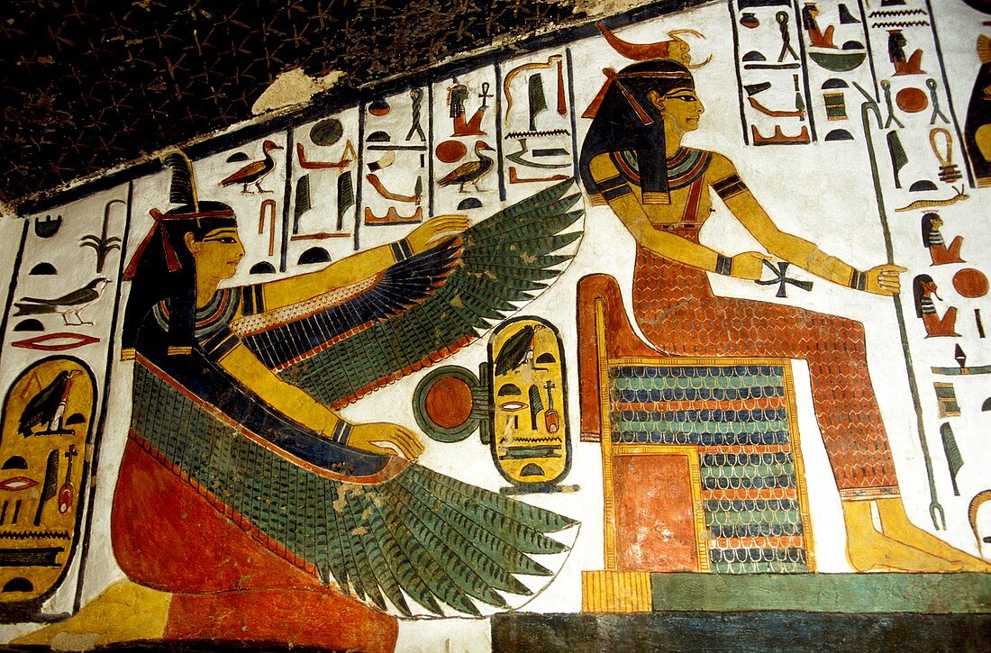 Egyptian goddesses Ma'at and Serket