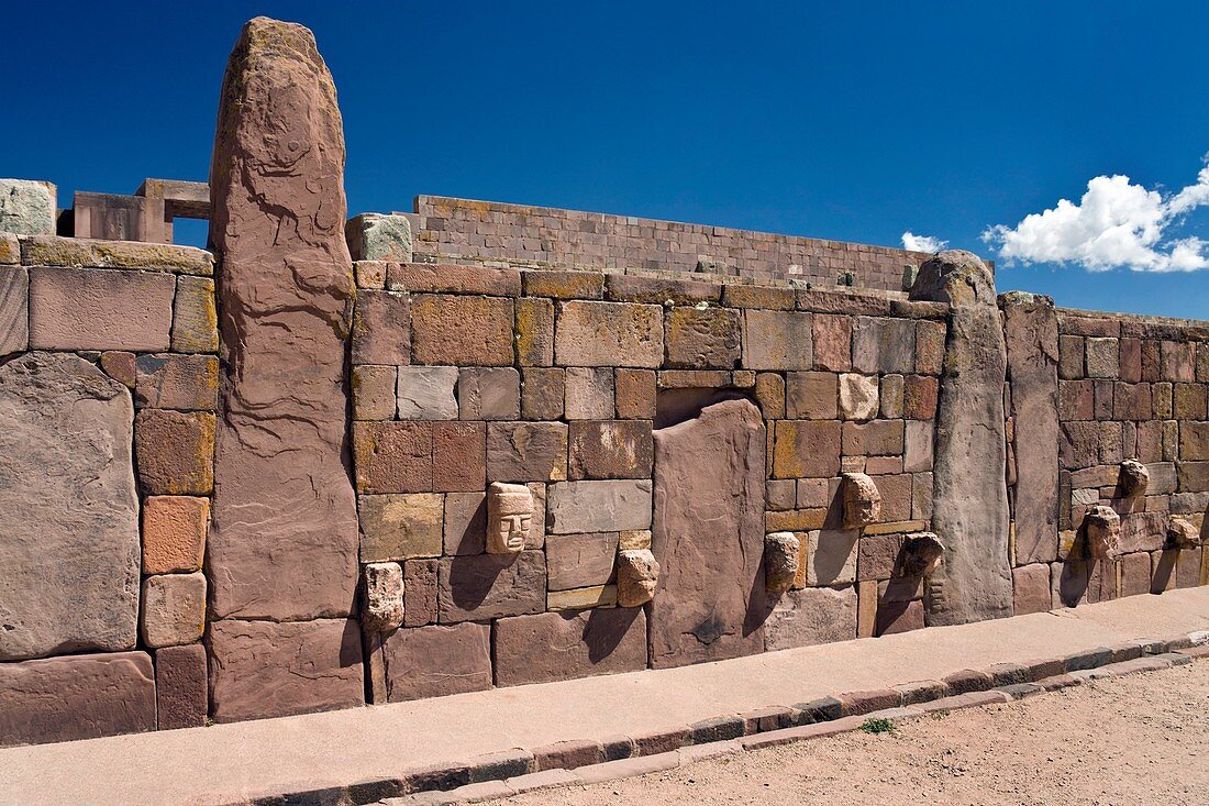 Temple wall,Tiahuanaco,Bolivia