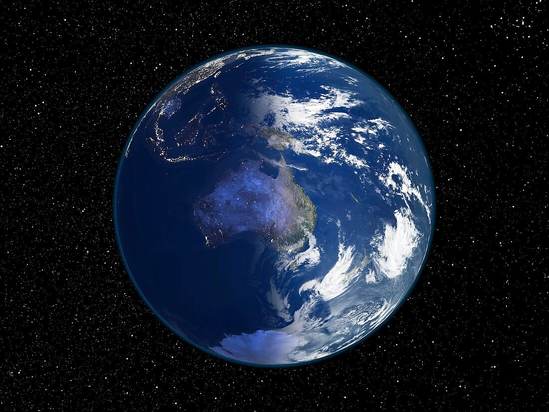 Australia,night-day satellite image