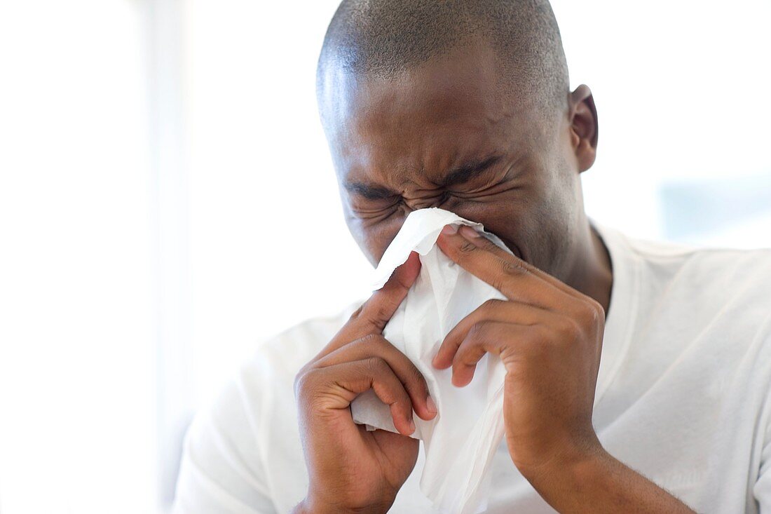 Man sneezing