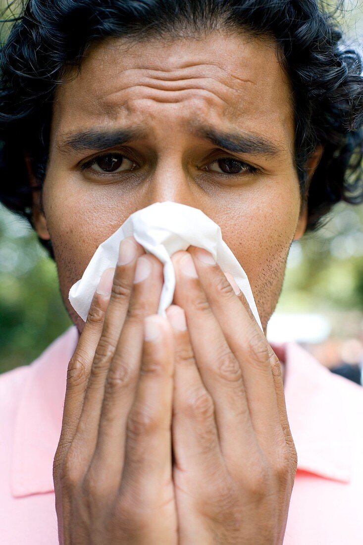 Man sneezing