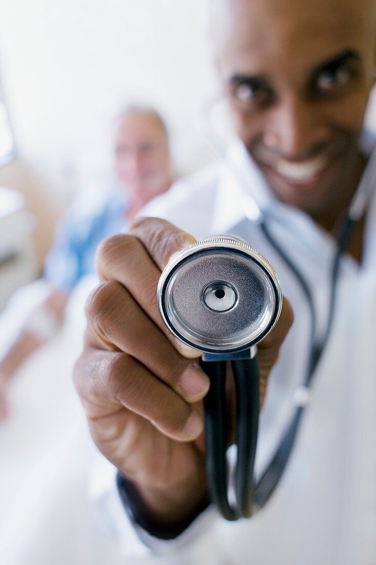 Doctor holding a stethoscope