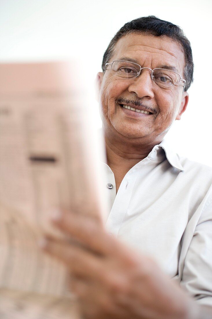 Man reading a newspaper