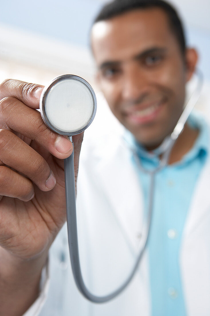 Doctor using a stethoscope