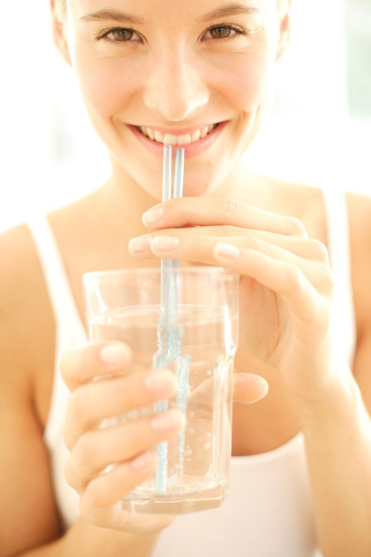 Woman drinking water