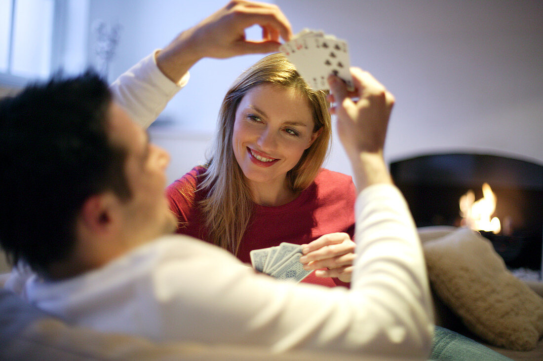 Couple playing cards