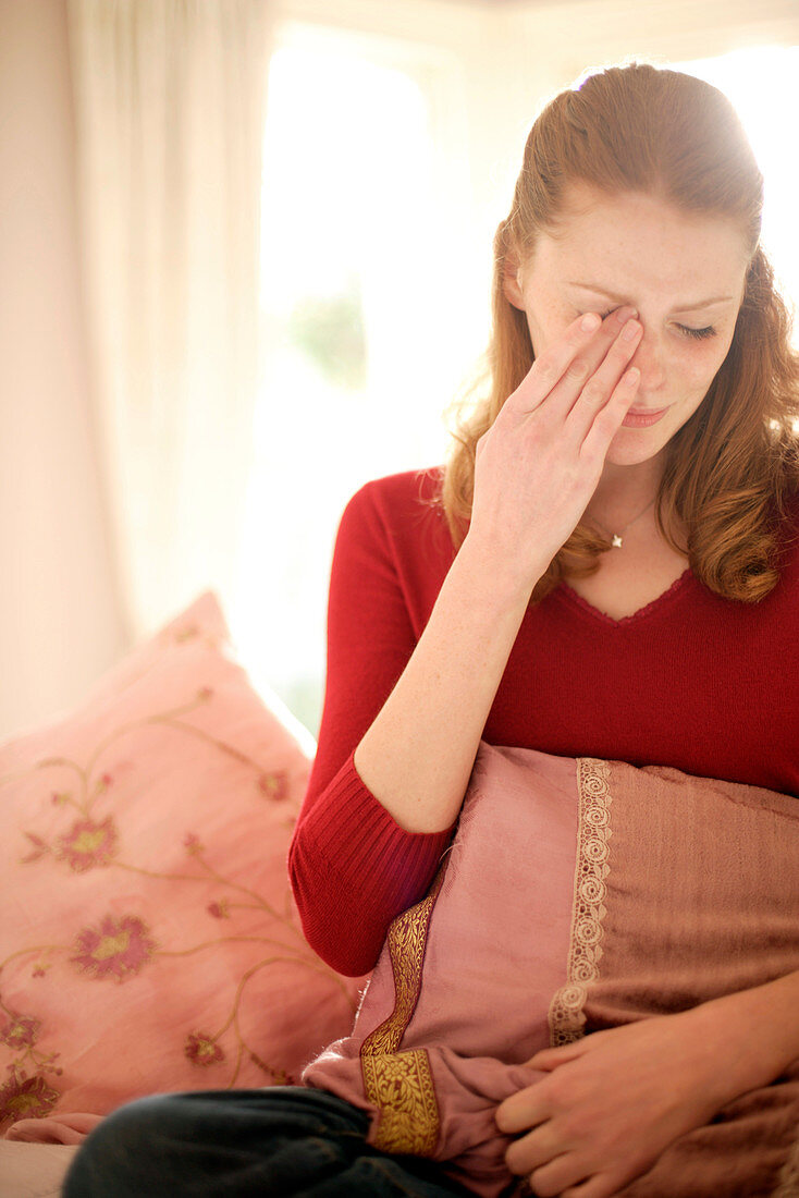 Young woman crying