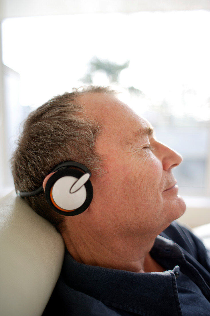 Man using headphones