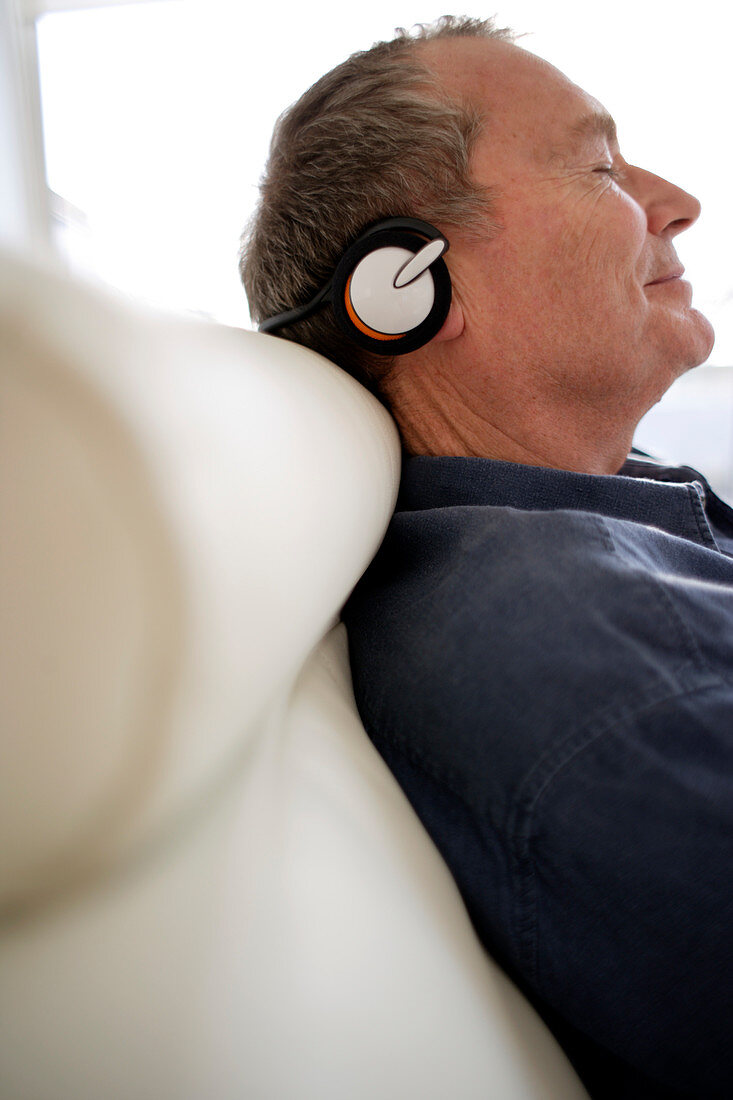 Man using headphones