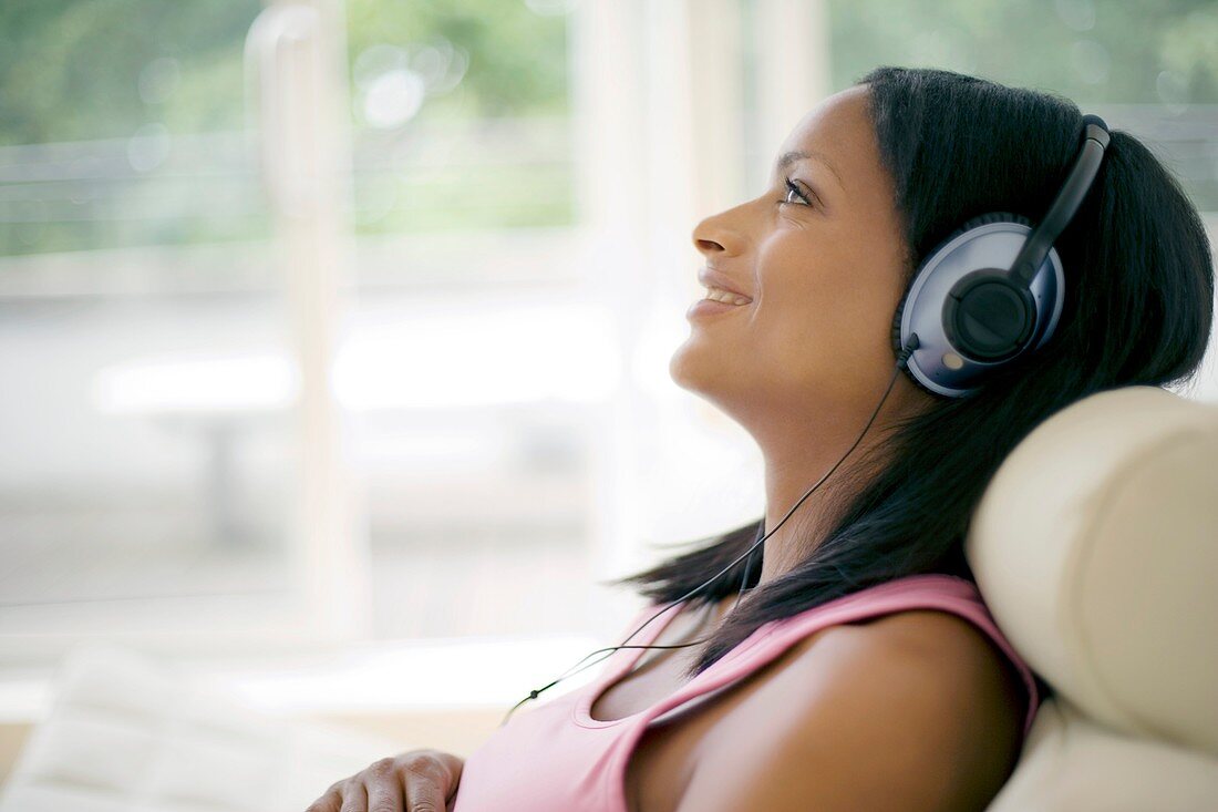 Woman listening to music