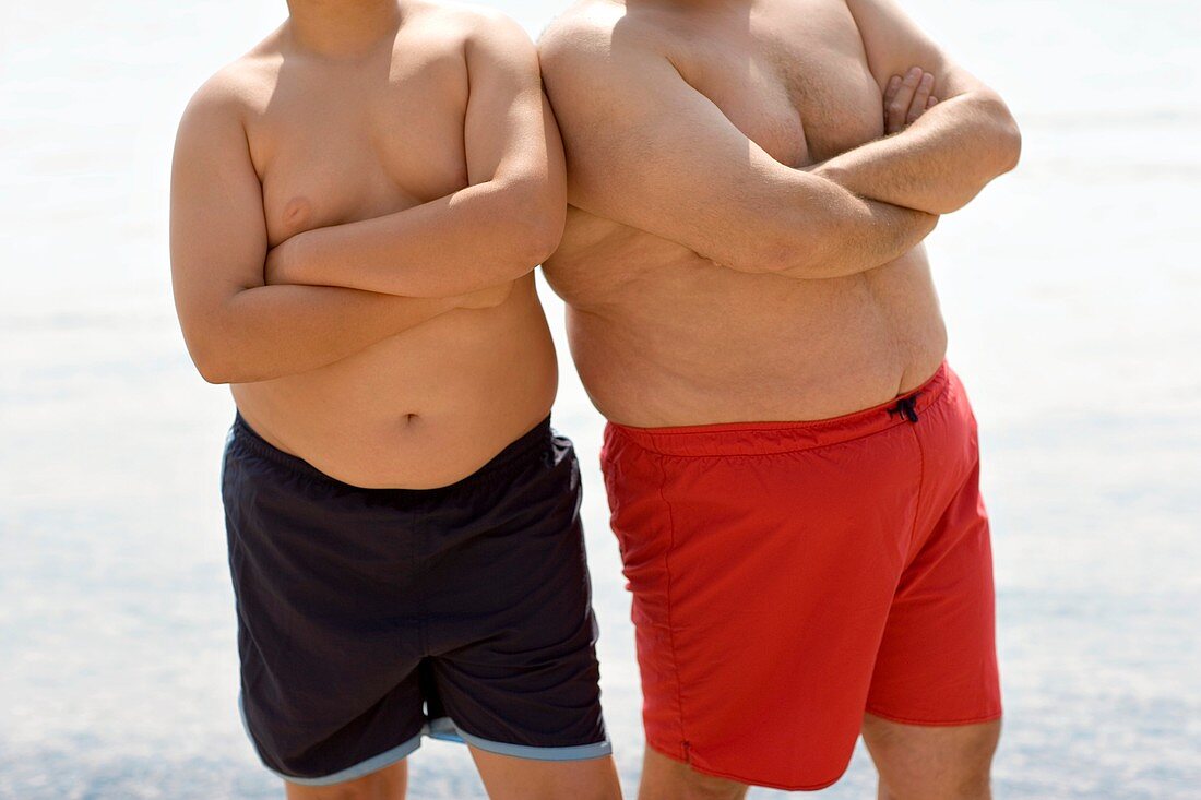 Overweight boy and man