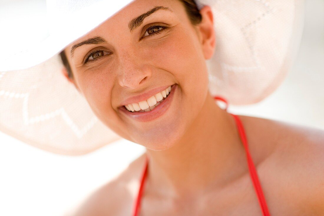 Woman wearing a sunhat