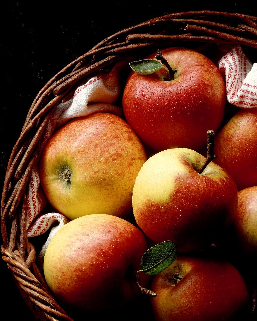 Fresh Apples in a Basket