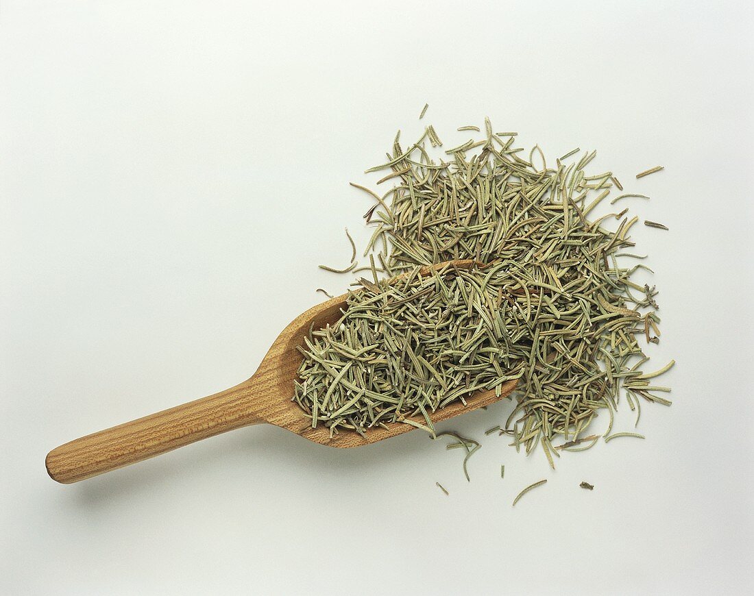 A scoop of dried rosemary needles