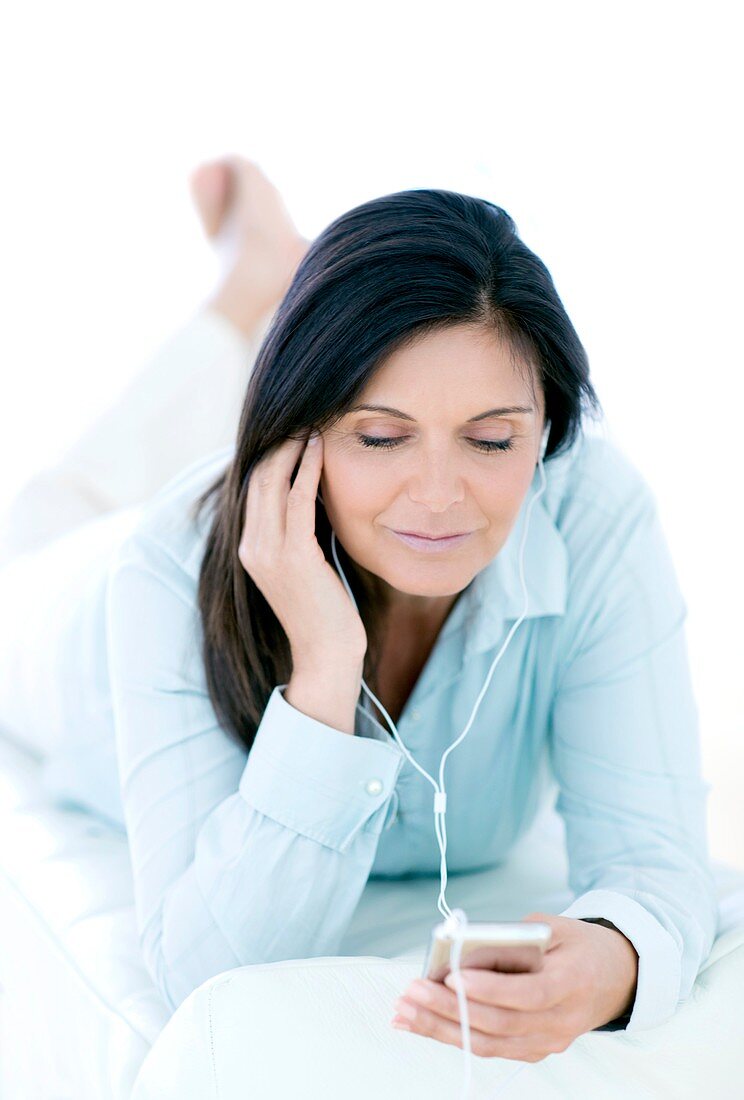 Woman listening to music