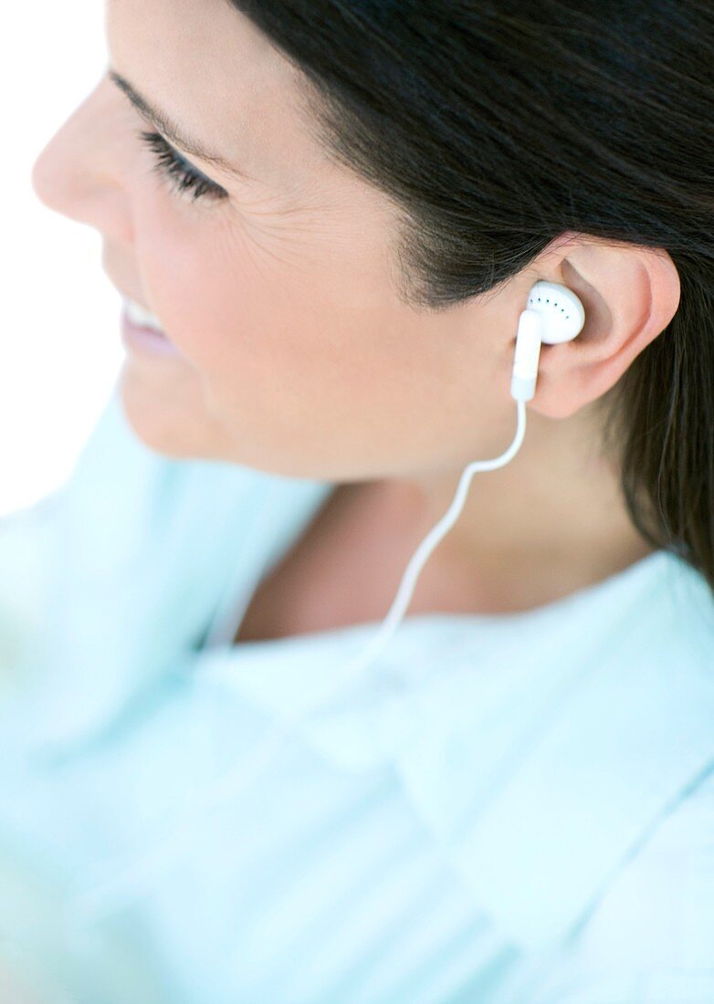 Woman listening to music