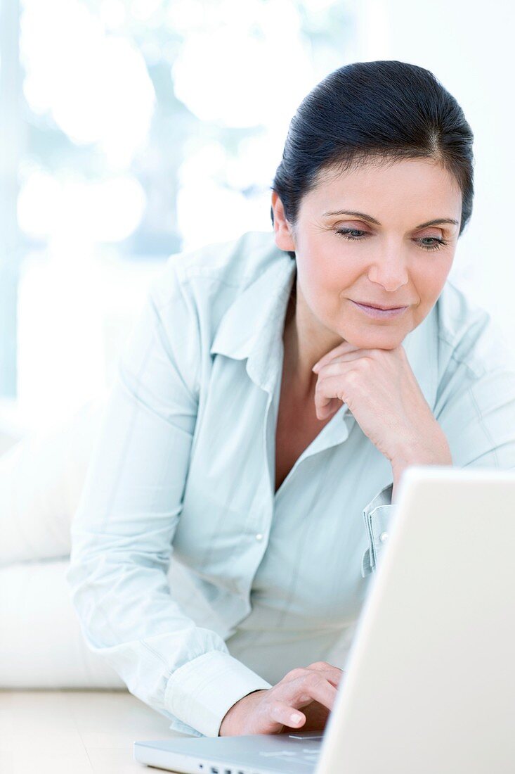 Woman using a laptop