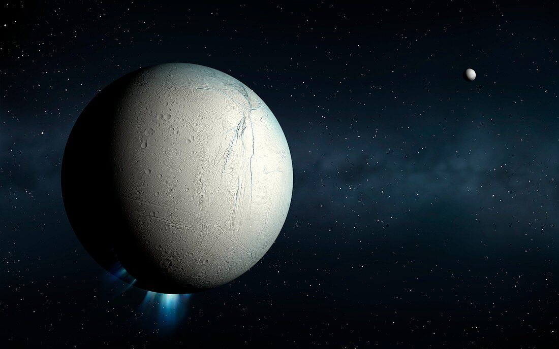 Plumes erupting from Enceladus