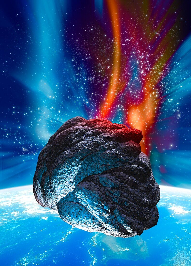 Meteor approaching Earth,artwork