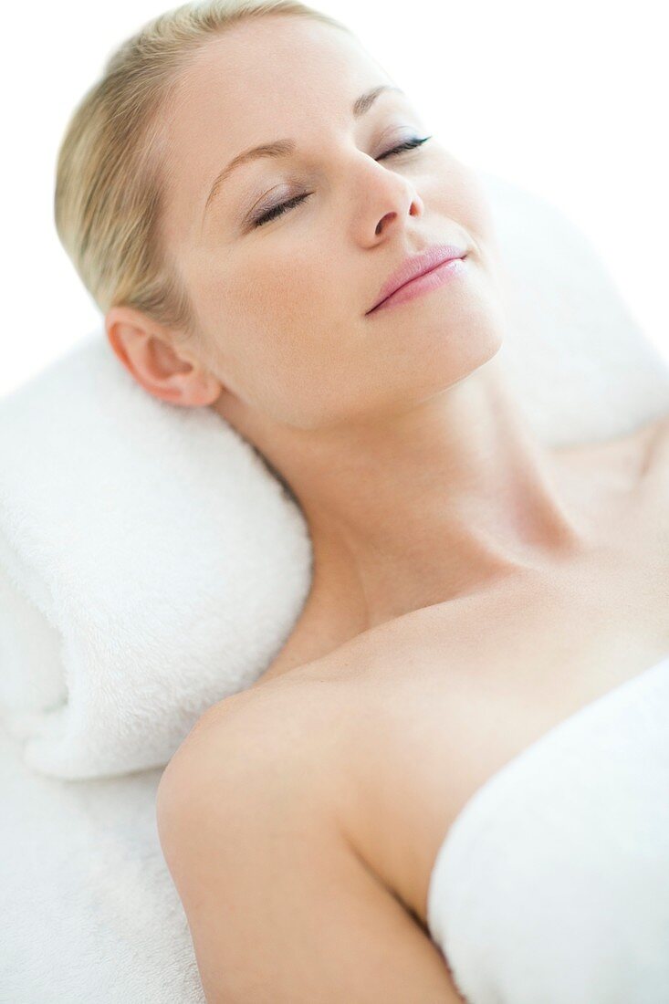 Woman relaxing at a spa