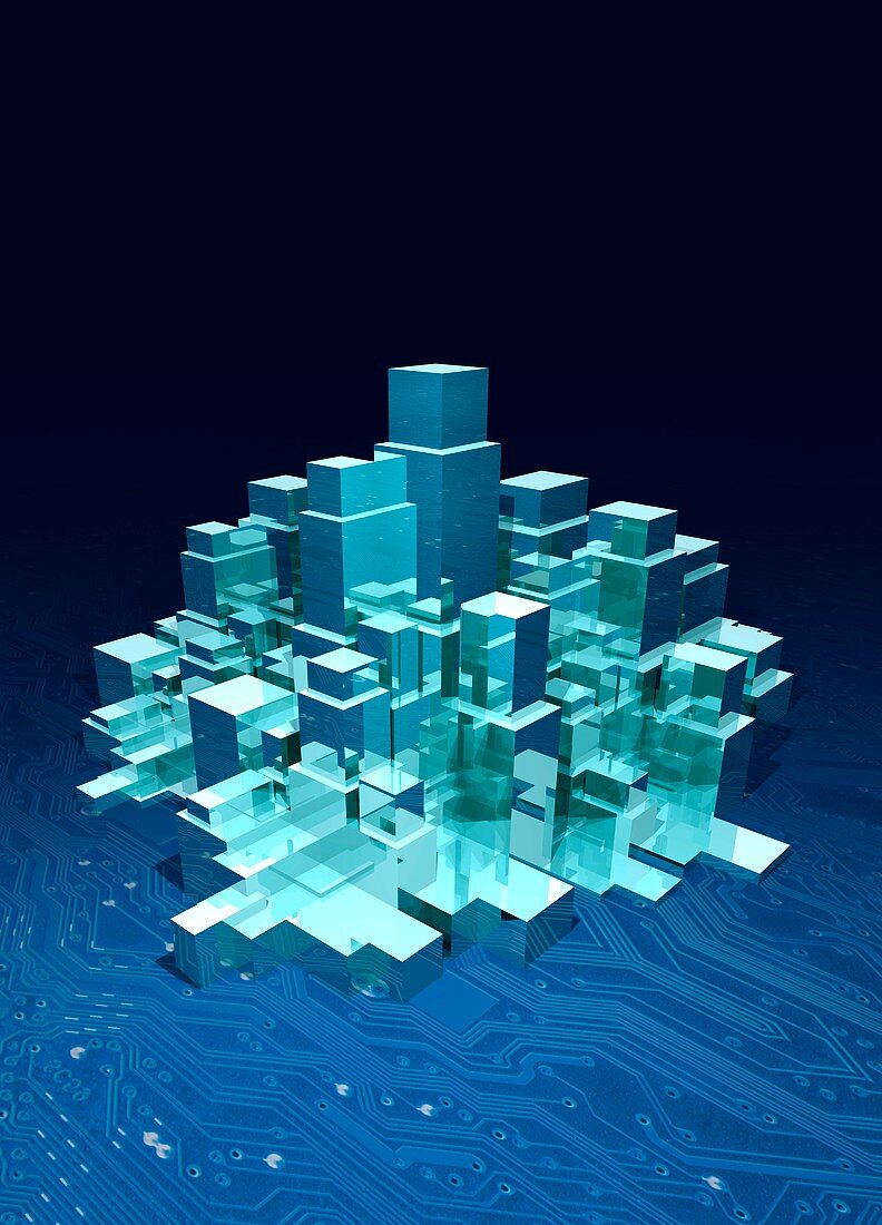 Computerised city,conceptual artwork