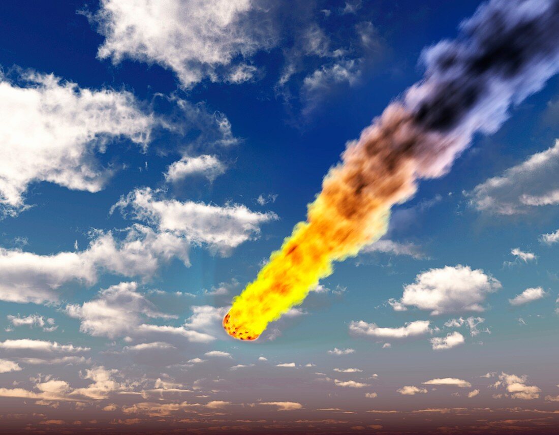 Meteorite in Earth's atmosphere,artwork