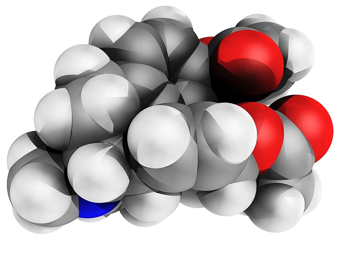 Heroin,molecular model