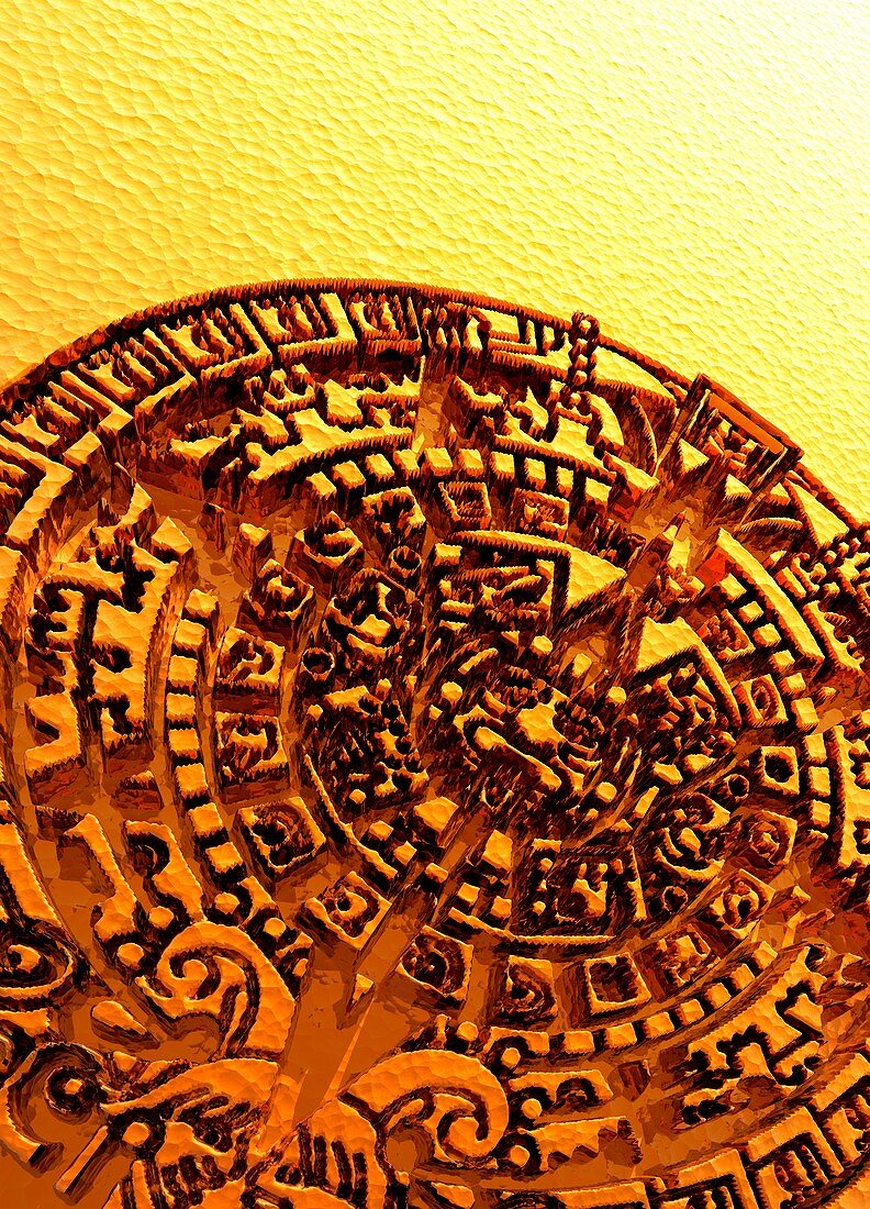 Aztec Sun Stone,artwork