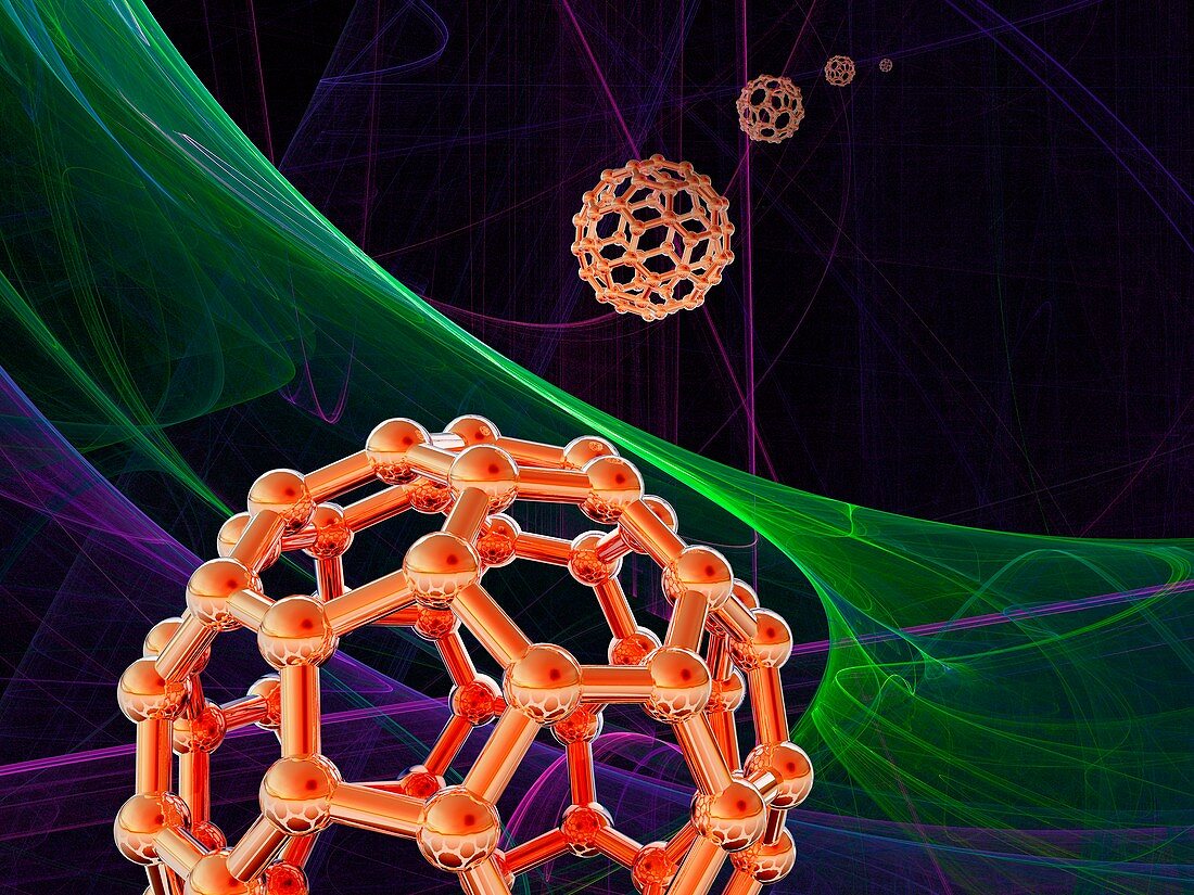 Buckyball molecules,artwork