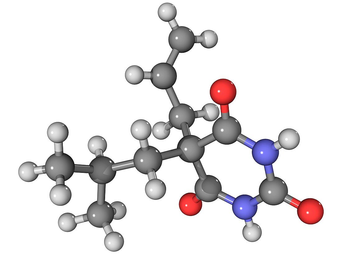 Butalbital barbiturate drug molecule