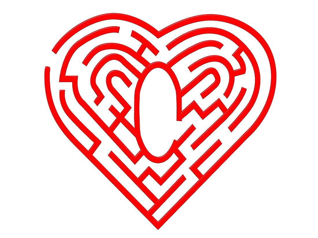 Heart Maze,computer artwork
