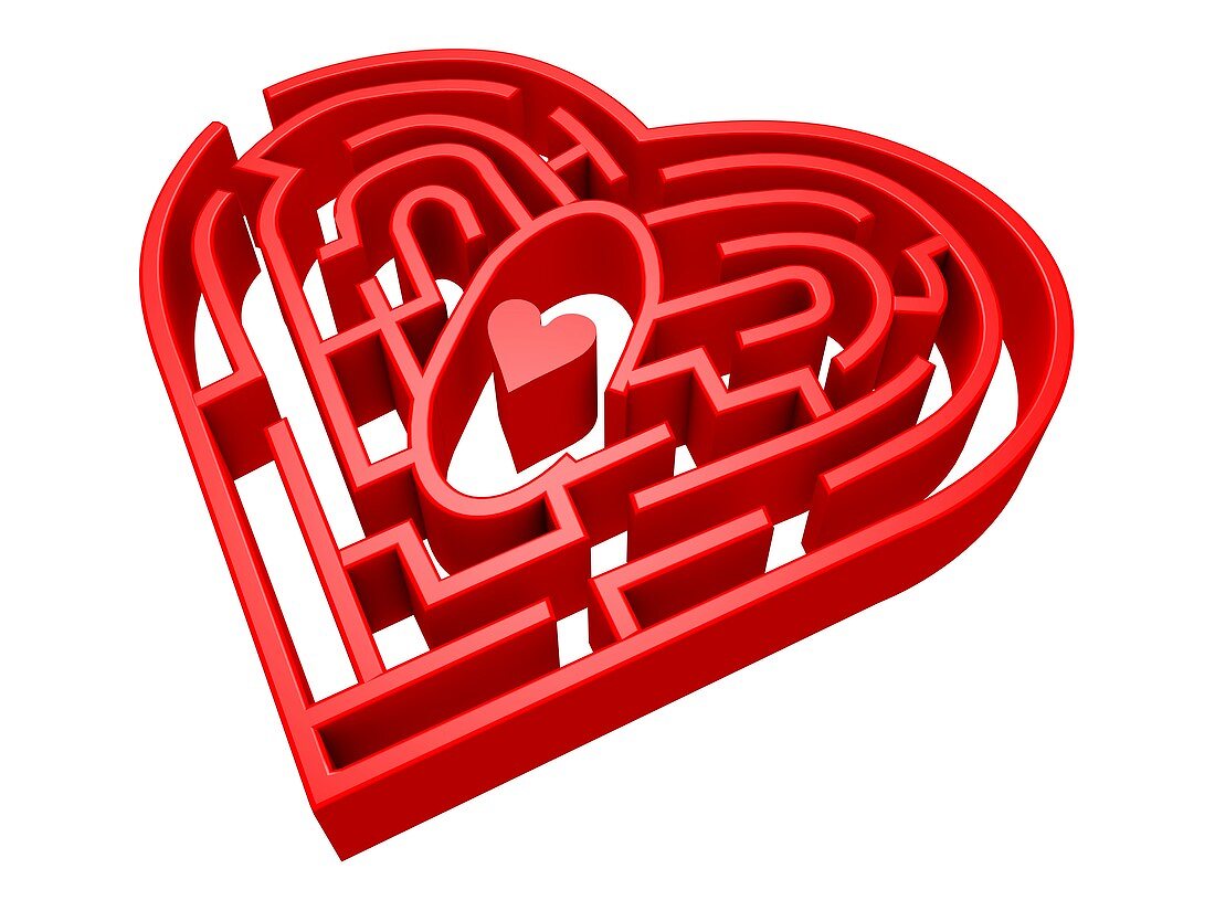 Heart Maze,computer artwork