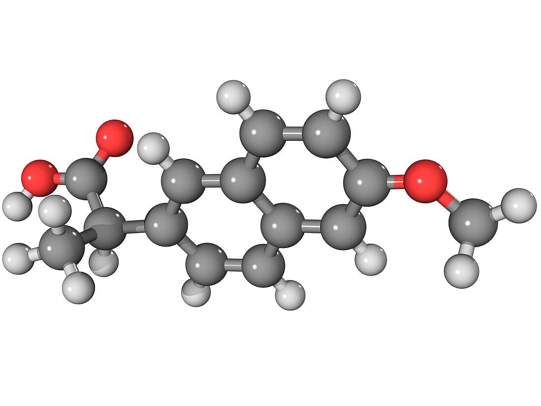 Naproxen anti-inflammatory drug molecule