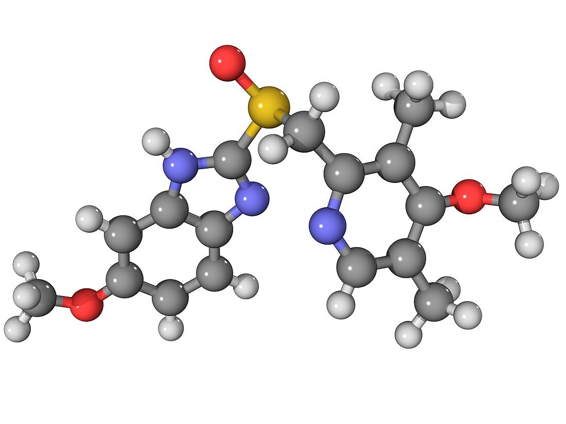 Omeprazole drug molecule