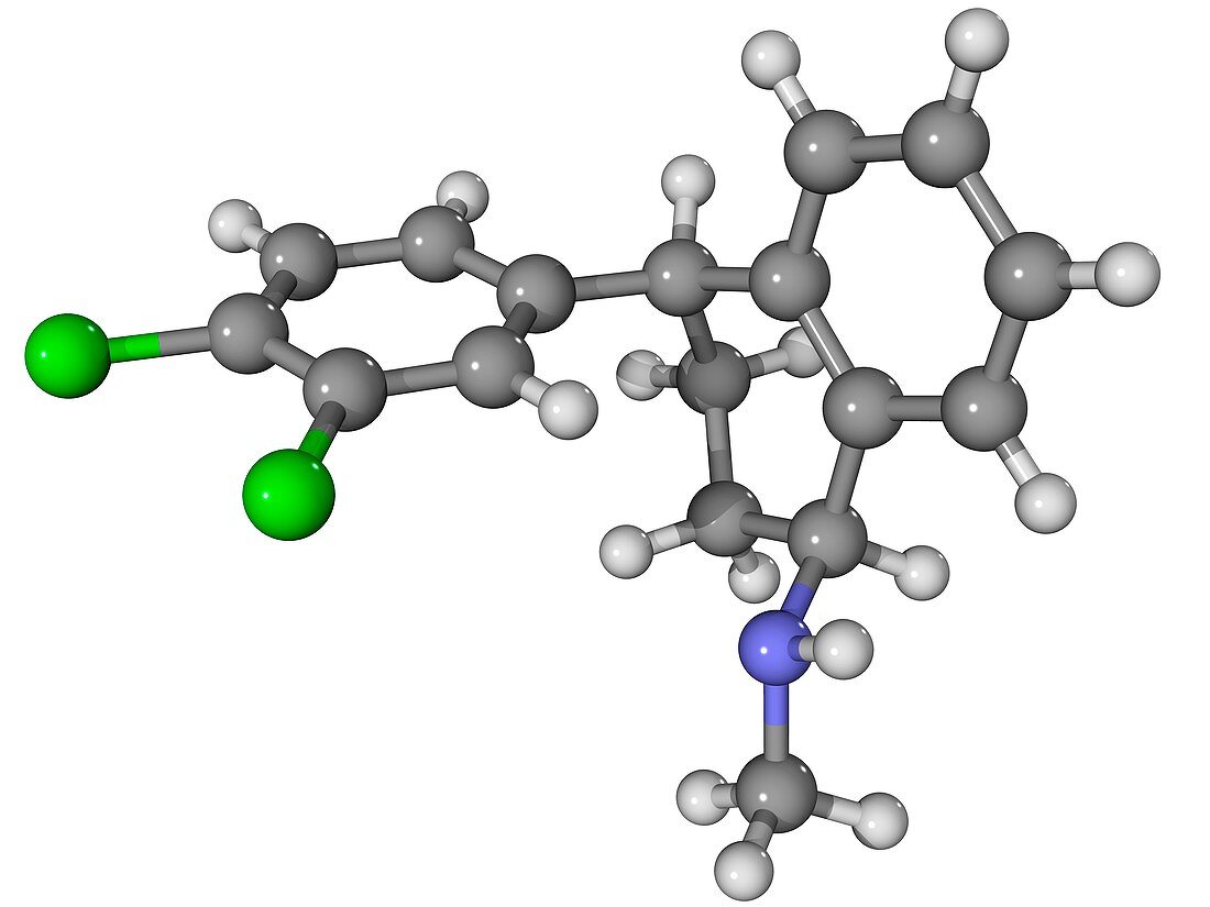 Zoloft antidepressant drug molecule